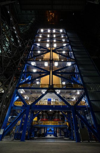 Artemis II Core Stage Move to VAB High Bay 2