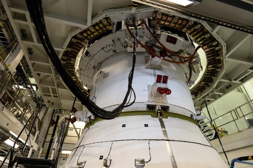 Artemis II Orion Spacecraft in FAST Cell for Final Checkouts