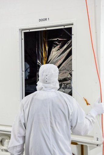 SPHEREx Spacecraft Uncrating at Astrotech VSFB