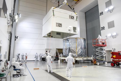 SPHEREx Spacecraft Uncrating at Astrotech VSFB