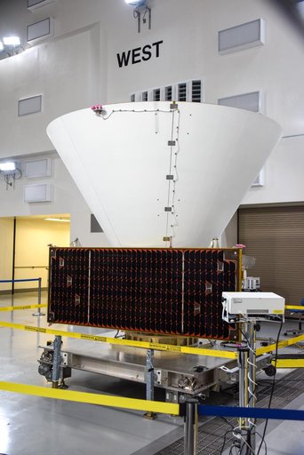 SPHEREx Spacecraft on Work Stand in Astrotech