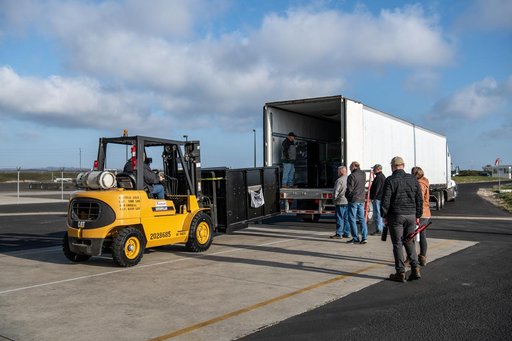 PUNCH Satellites Arrival at Astrotech, VSFB
