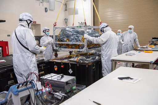 PUNCH Satellites Lift to Work Stand fo Testing Operations
