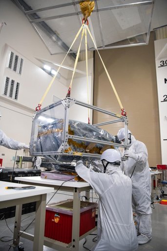 PUNCH Satellites Lift to Work Stand fo Testing Operations