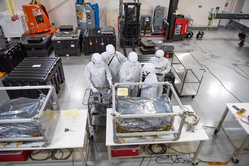 PUNCH Satellites Lift to Work Stand fo Testing Operations