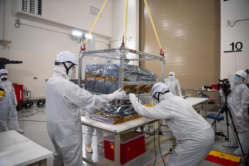 PUNCH Satellites Lift to Work Stand fo Testing Operations