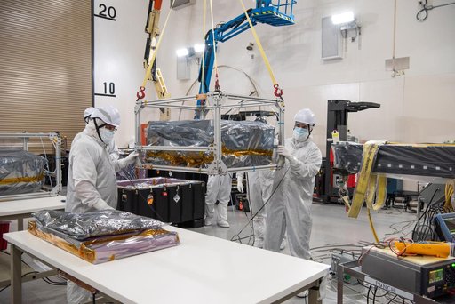 PUNCH Satellites Lift to Work Stand fo Testing Operations