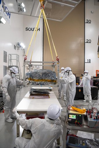 PUNCH Satellites Lift to Work Stand fo Testing Operations
