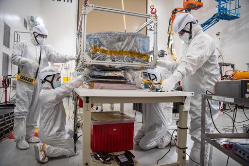 PUNCH Satellites Lift to Work Stand fo Testing Operations