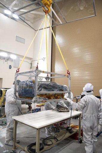 PUNCH Satellites Lift to Work Stand fo Testing Operations