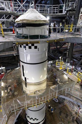 Artemis II Stacking - Left Forward Assembly SRB