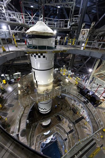 Artemis II Stacking - Left Forward Assembly SRB