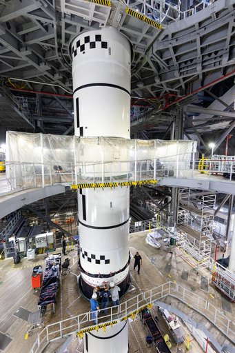 Artemis II Stacking - Left Forward Assembly SRB