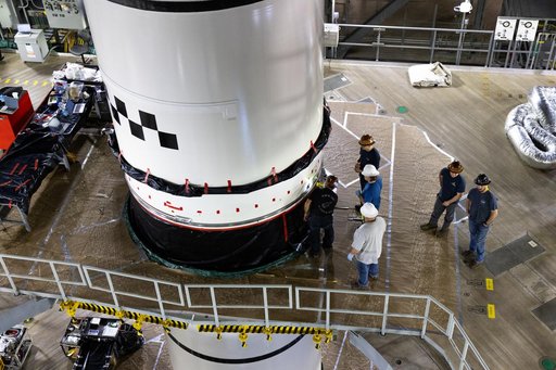 Artemis II Stacking - Left Forward Assembly SRB