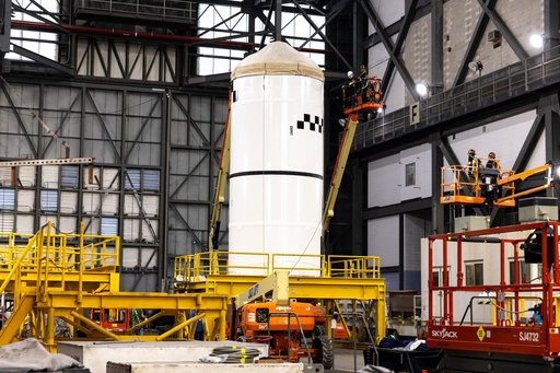 Artemis II Stacking, Right Forward Assembly SRB