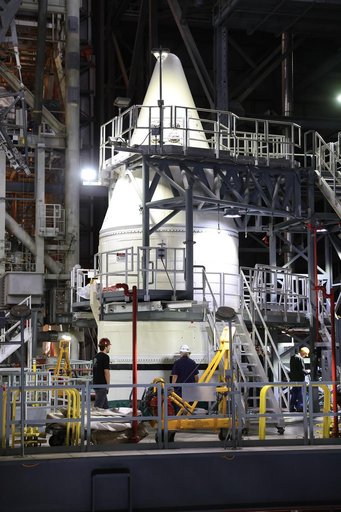 Artemis II Stacking Final Nose Cone