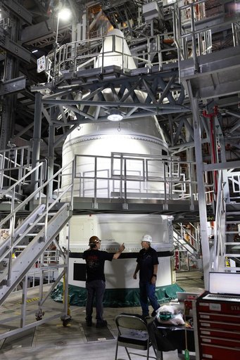 Artemis II Stacking Final Nose Cone