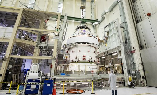 Artemis II Orion Lift Pre Saw Installation