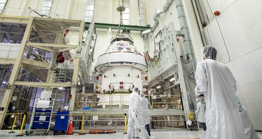 Artemis II Orion Lift Pre Saw Installation
