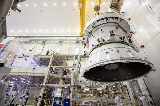 Artemis II Orion Lift Pre Saw Installation
