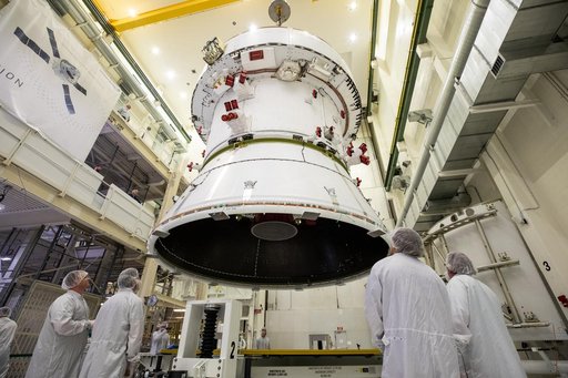 Artemis II Orion Lift Pre Saw Installation