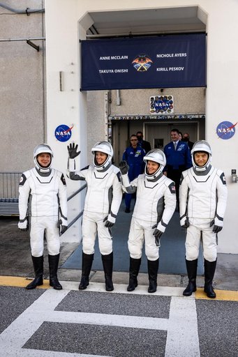 SpaceX CCP Crew-10 Astronaut Walkout Outside O&C