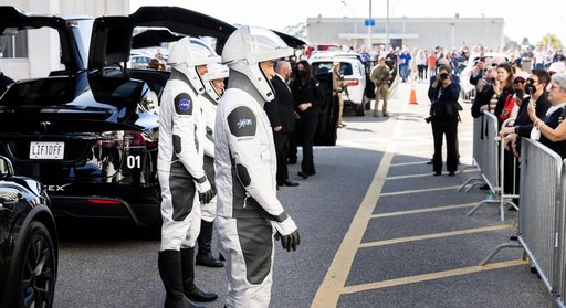 SpaceX CCP Crew-10 Astronaut Walkout Outside O&C
