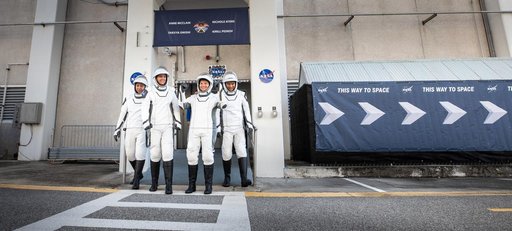 SpaceX CCP Crew-10 Astronaut Walkout Outside O&C