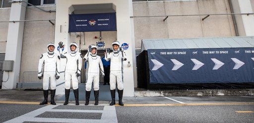 SpaceX CCP Crew-10 Astronaut Walkout Outside O&C