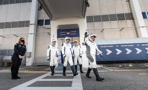 SpaceX CCP Crew-10 Astronaut Walkout Outside O&C