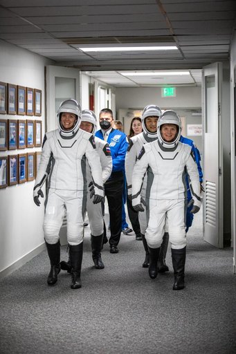 SpaceX CCP Crew-10 Astronaut Walkout HJallway
