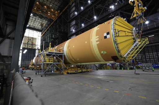 Artemis II Core Stage Lift from HB2 to Transfer Aisle