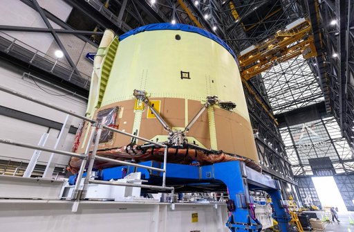 Artemis III Core Stage Arrival at VAB from SSPF