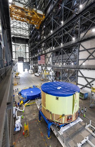 Artemis III Core Stage Arrival at VAB from SSPF