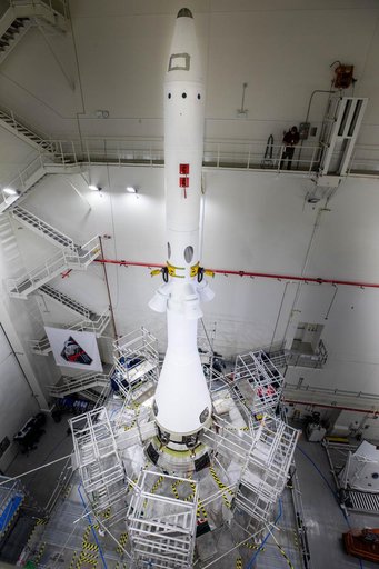 Artemis II Launch Abort Sytem Stacked in the LASF