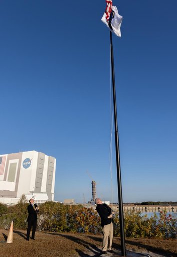 SpaceX Crew-12 Flag Raising
