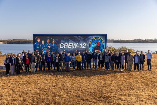SpaceX Crew-12 Flag Raising