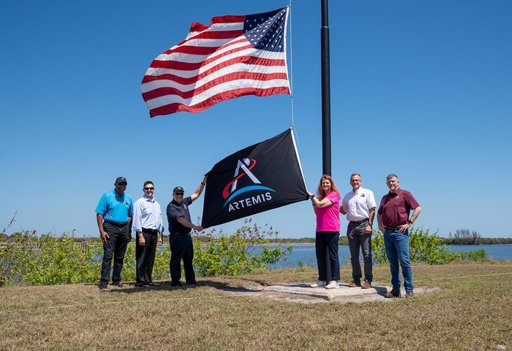 EGS Artemis II Flag Raising