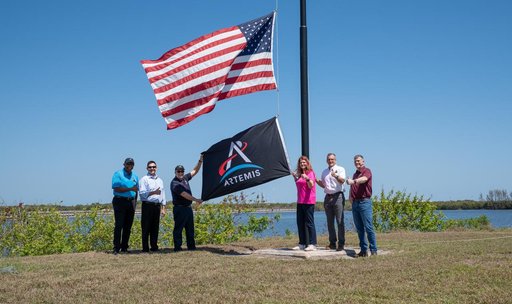 EGS Artemis II Flag Raising