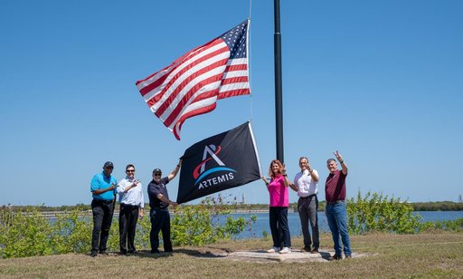 EGS Artemis II Flag Raising