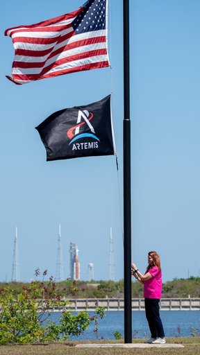 EGS Artemis II Flag Raising