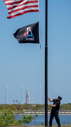 EGS Artemis II Flag Raising