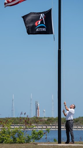 EGS Artemis II Flag Raising