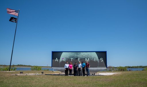 EGS Artemis II Flag Raising