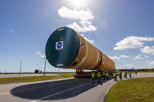 Artemis III Core Stage Arrival at VAB