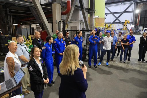 Commercial Crew-13 Astronauts in VAB