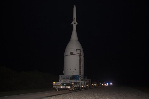 Orion at Pad 39B Turn on the Way to Launch Pad 37