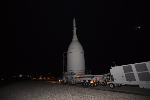 Orion at Pad 39B Turn on the Way to Launch Pad 37