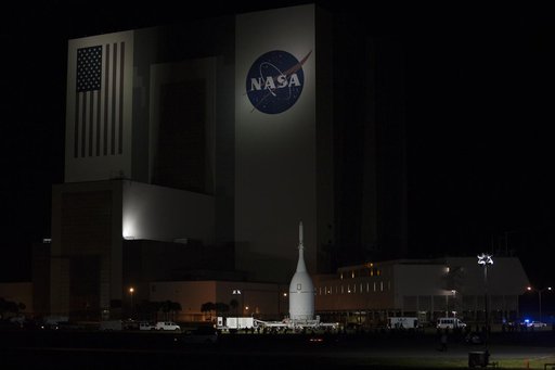Orion Stops in Front of VAB