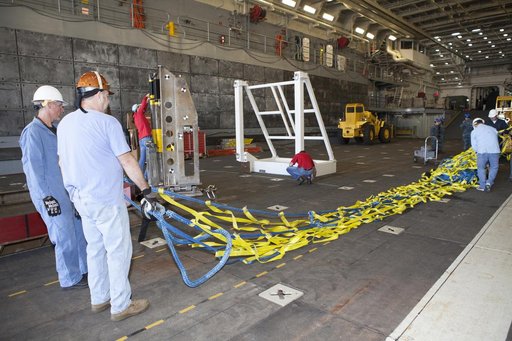 4th Day of Equipment Being Loaded for Recovery of Orion